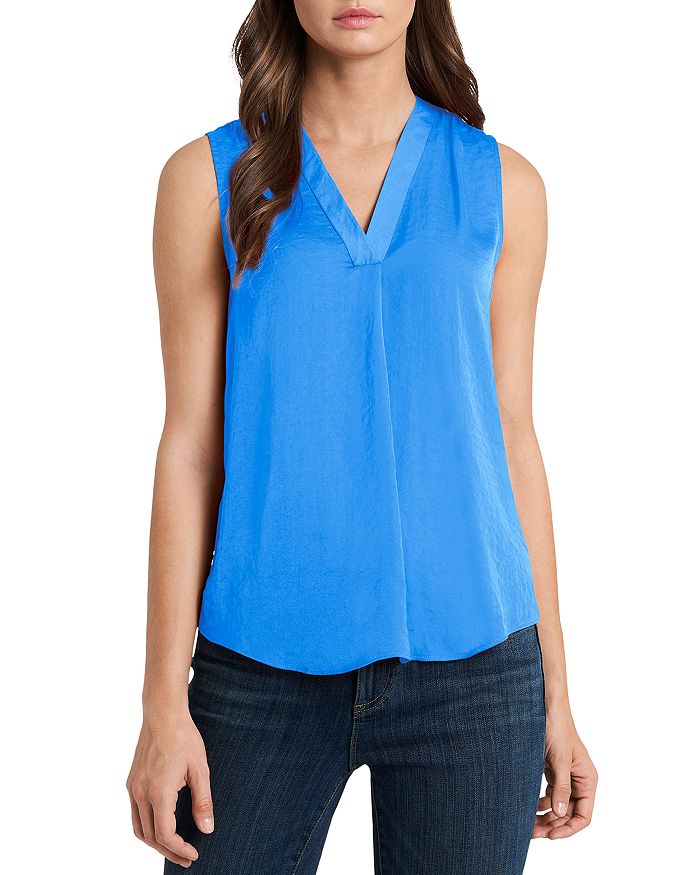 Vince Camuto Rumpled Satin Blouse In Metro Blue