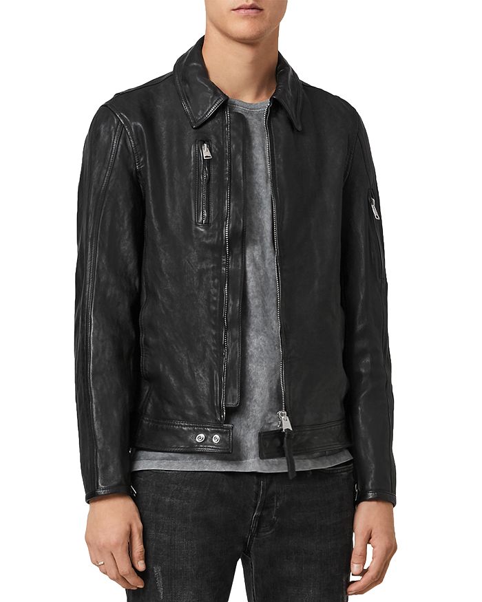 ALLSAINTS KALEB LEATHER SLIM FIT JACKET ML111T