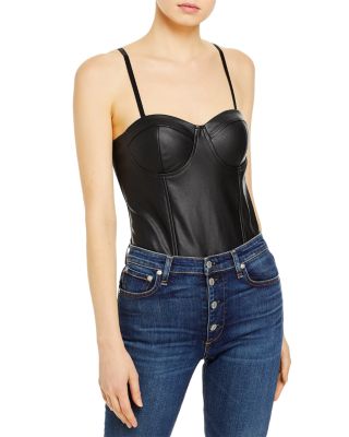 leather bustier bodysuit