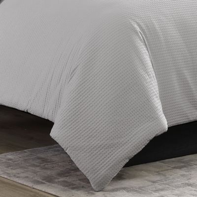 Waffle Pique Duvet Cover Set, Queen