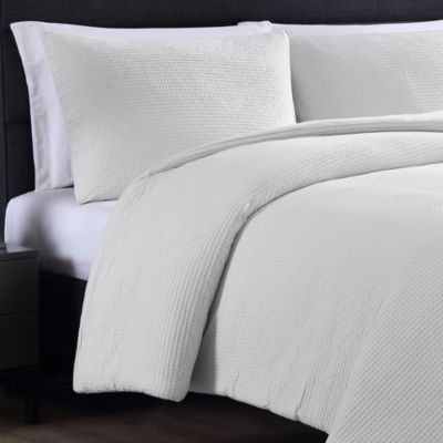 Waffle Pique Duvet Cover Set, Queen