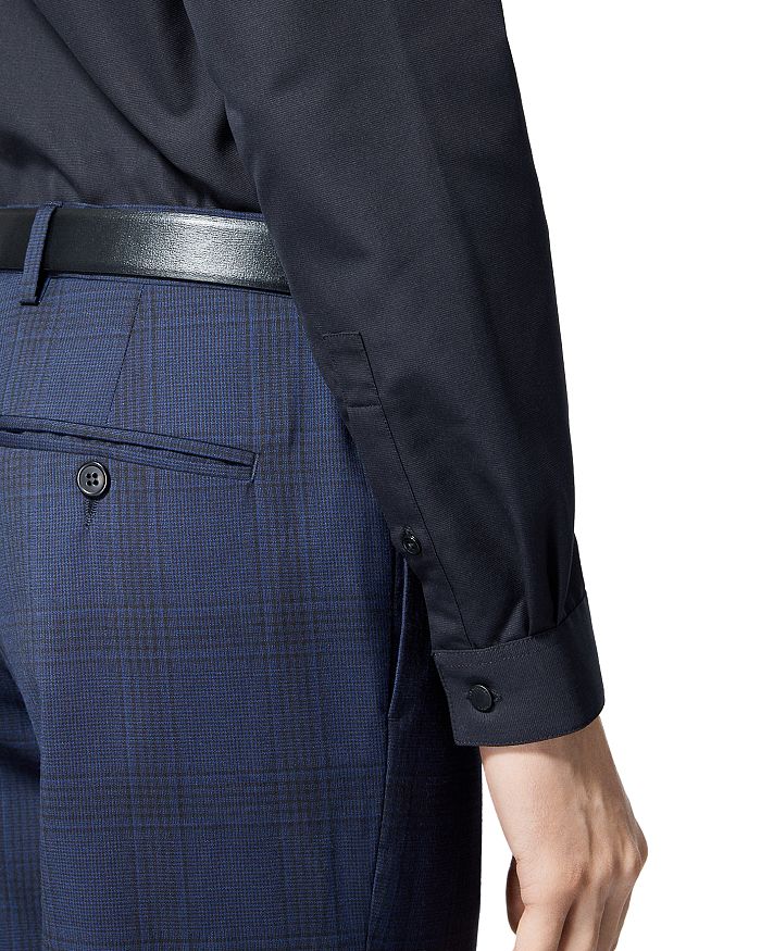 Shop The Kooples Wool Checked Suit Pants In Navy