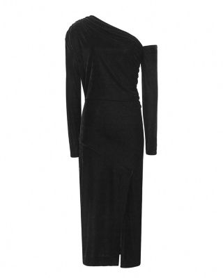 womens black velvet dress