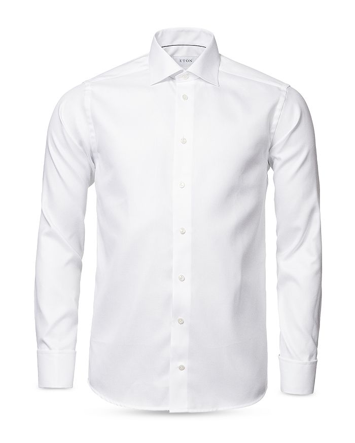 Shop Eton Contemporary Fit Diagonal Weave Dress Shirt In White