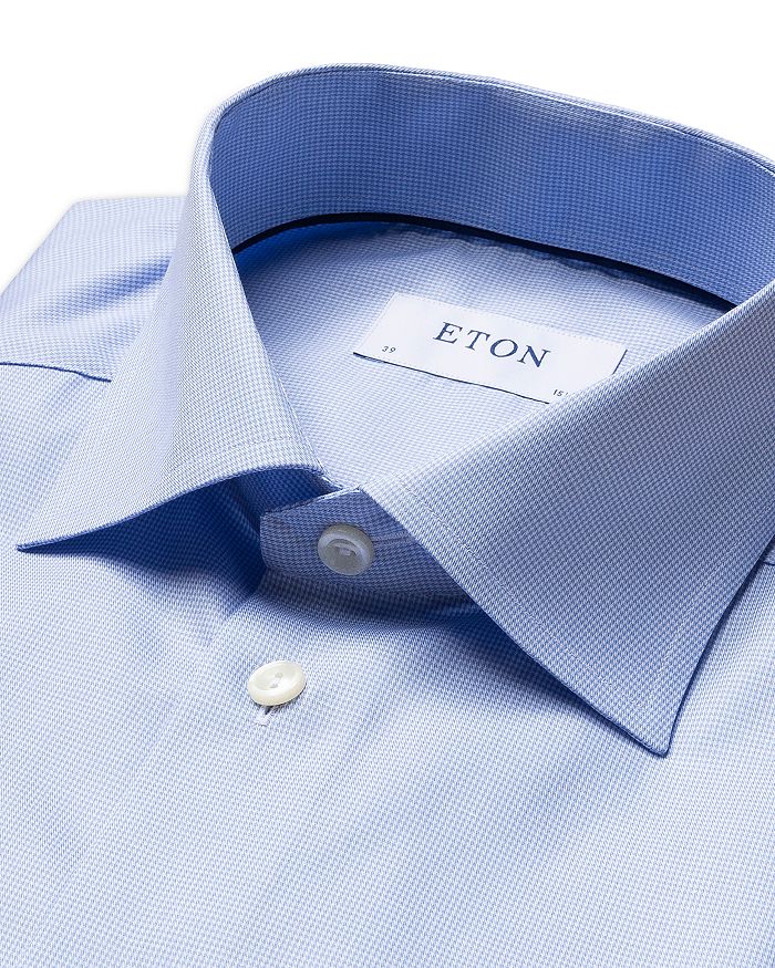 Shop Eton Contemporary Fit Houndstooth Shirt In Blue