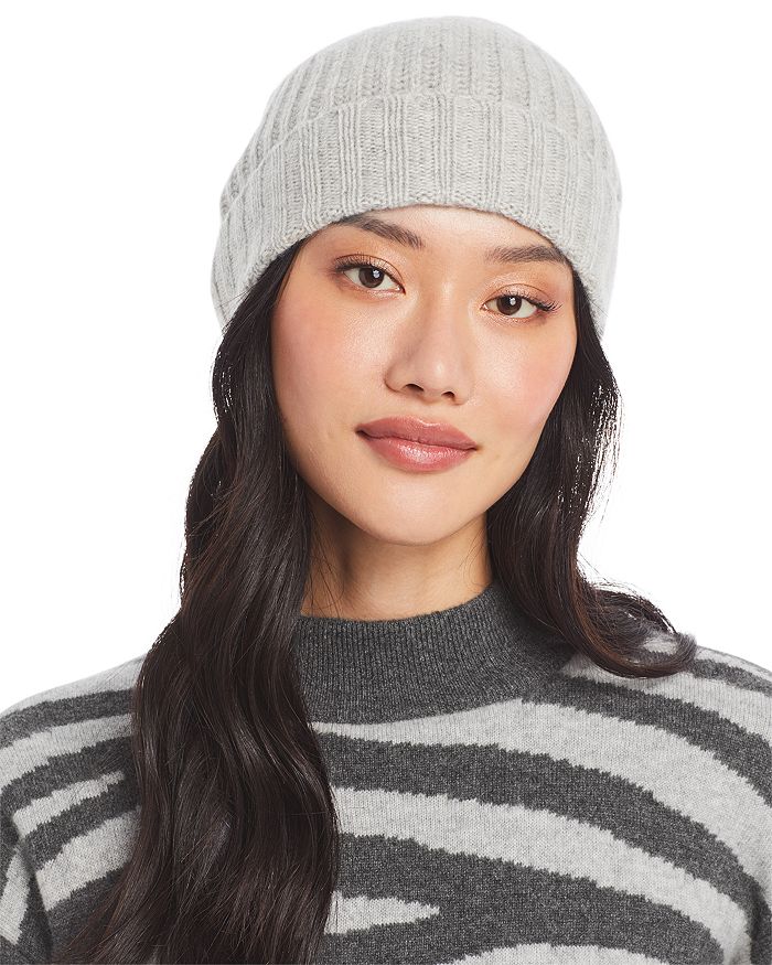 C BY BLOOMINGDALE'S C BY BLOOMINGDALE'S RIBBED KNIT CUFF CASHMERE HAT - 100% EXCLUSIVE,492846