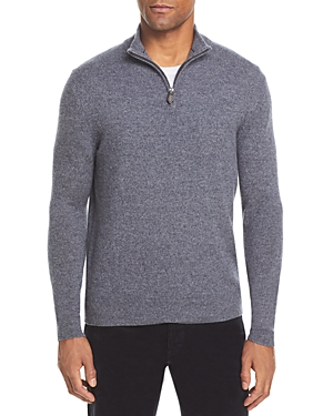 The Men's Store At Bloomingdale's Cashmere Half-zip Sweater - 100% Exclusive In Gray Navy Twist