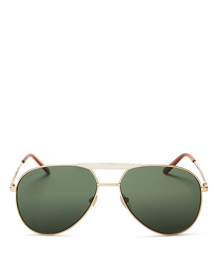 Gucci Men's Brow Bar Aviator Sunglasses, 59mm Bloomingdale's