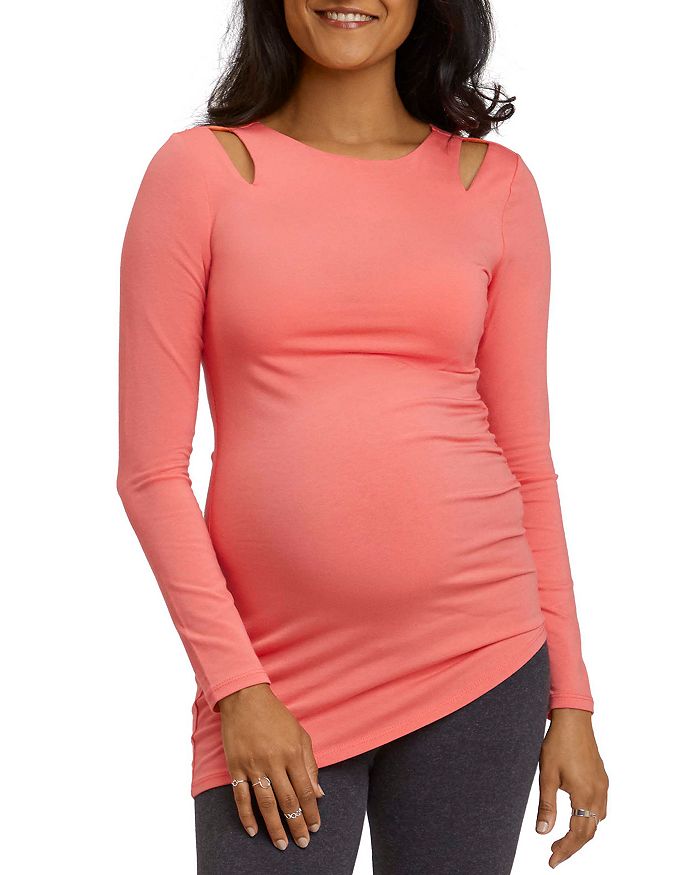 STOWAWAY COLLECTION ASYMMETRIC MATERNITY TOP,2003DBLKEYTOP