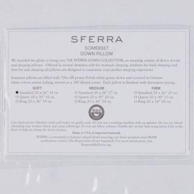 Somerset Soft Down Pillow, Standard