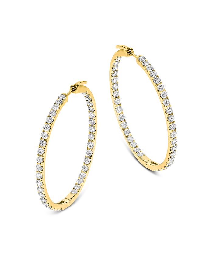 Bloomingdale's Diamond Inside-out Hoop Earrings In 14k Yellow Gold, 2.90 Ct. T.w. - 100% Exclusive In White/gold