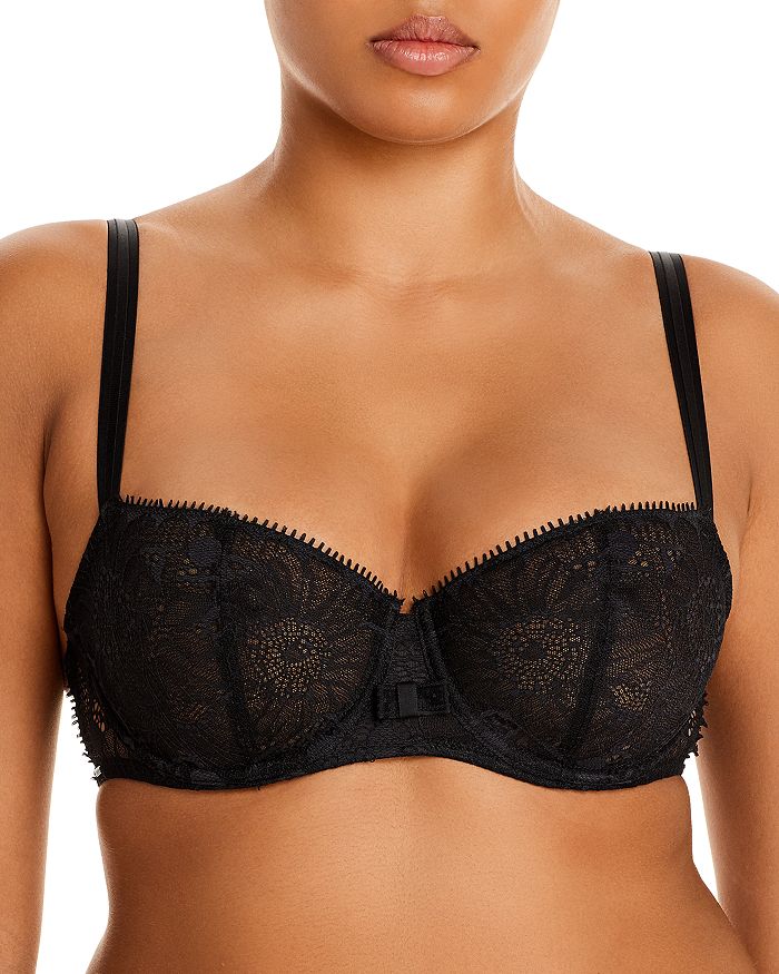 Shop Chantelle Day To Night Lace Unlined Demi Bra In Black