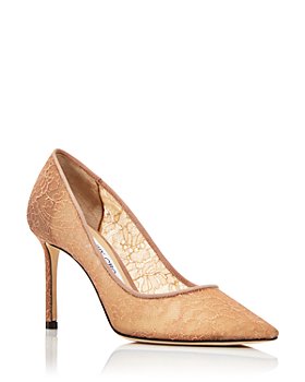 Jimmy Choo - Women's Romy 85 High Heel Pointed Toe Lace Covered Pumps