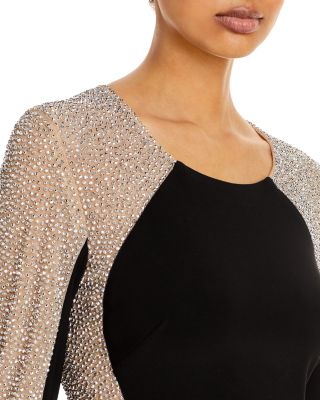 Beaded Illusion Shift Dress - Exclusive