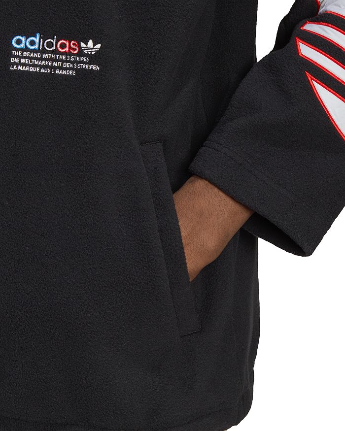 ADIDAS ORIGINALS ADICOLOR TRICOLOR POLAR FLEECE HALF-ZIP SWEATSHIRT