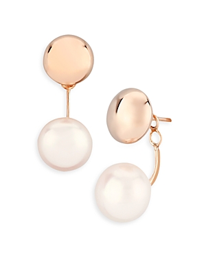 Bloomingdale's Cultured Freshwater Pearl Front-to-Back Drop Earrings in 14K Rose Gold - 100% Exclusi