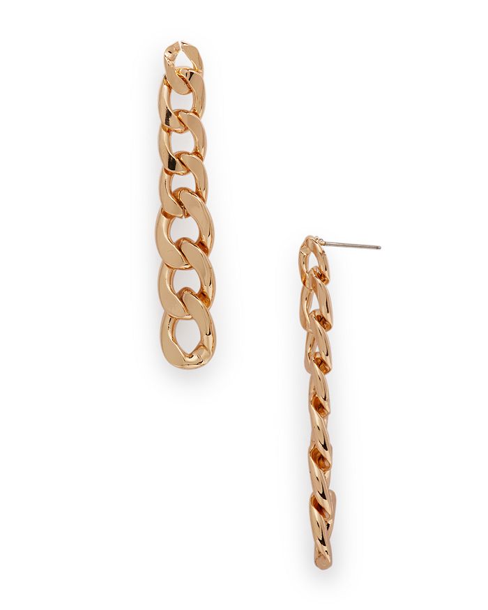 Aqua Chain Link Drop Earrings - 100% Exclusive In Gold