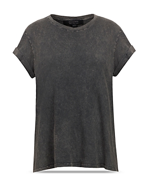Shop Allsaints Anna Cotton Tee In Acid Washed