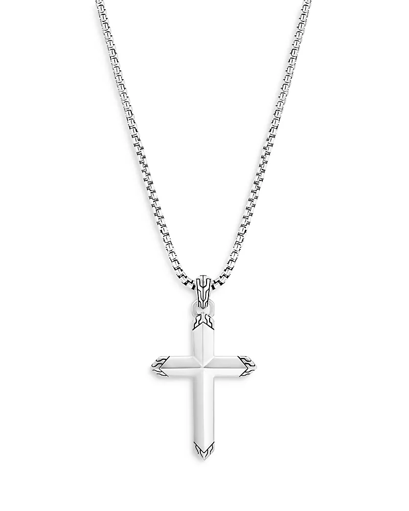 John Hardy Sterling Silver Classic Chain Cross Pendant Necklace, 24