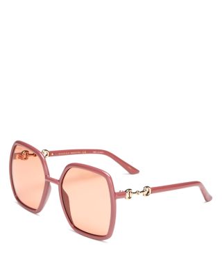 gucci 55mm square sunglasses pink