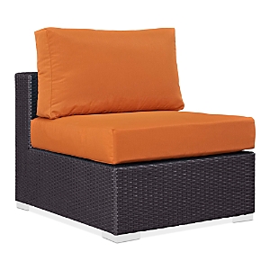 Modway Convene Outdoor Patio Armless Chair In Espresso Orange