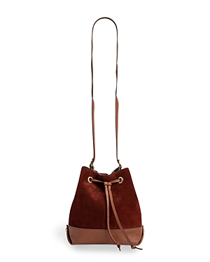 Gerard Darel Mini Leather Drawstring Bucket Bag