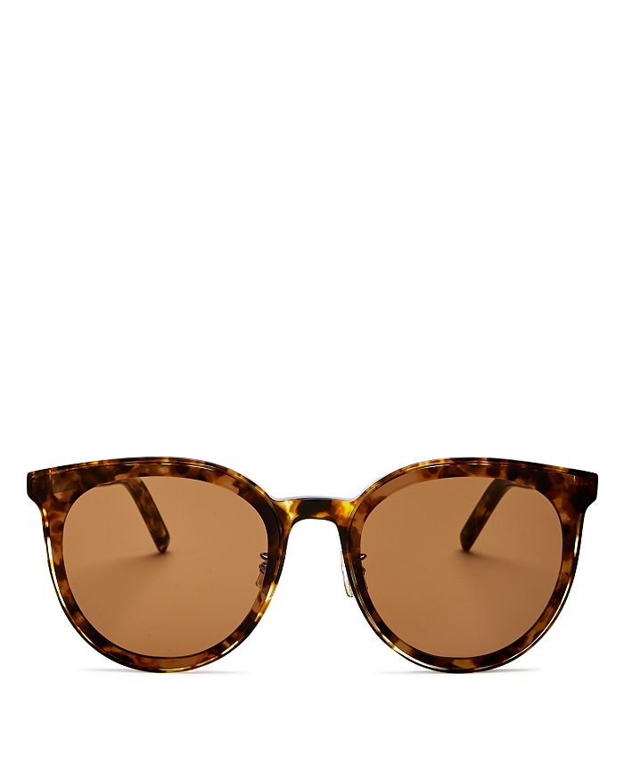 Kenzo Women's Round Sunglasses, 64mm In Orange Spotted Havana, Light Gold Hinge/warm Brown