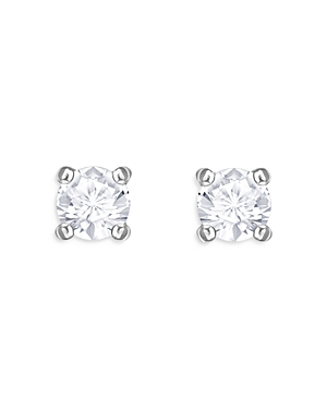 Shop Swarovski Attract Round Stud Earrings In White / Clear
