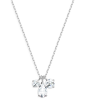 Shop Swarovski Attract Three Stone Pendant Necklace, 15.6 In White/silver