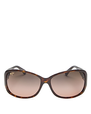 Shop Maui Jim Nalani Polarized Square Sunglasses, 61mm In Dark Tortoise/rose Gradient