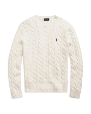 Cable-Knit Cotton Crewneck Sweater