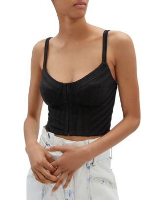 Jonathan simkhai ribbed bustier best sale crop top