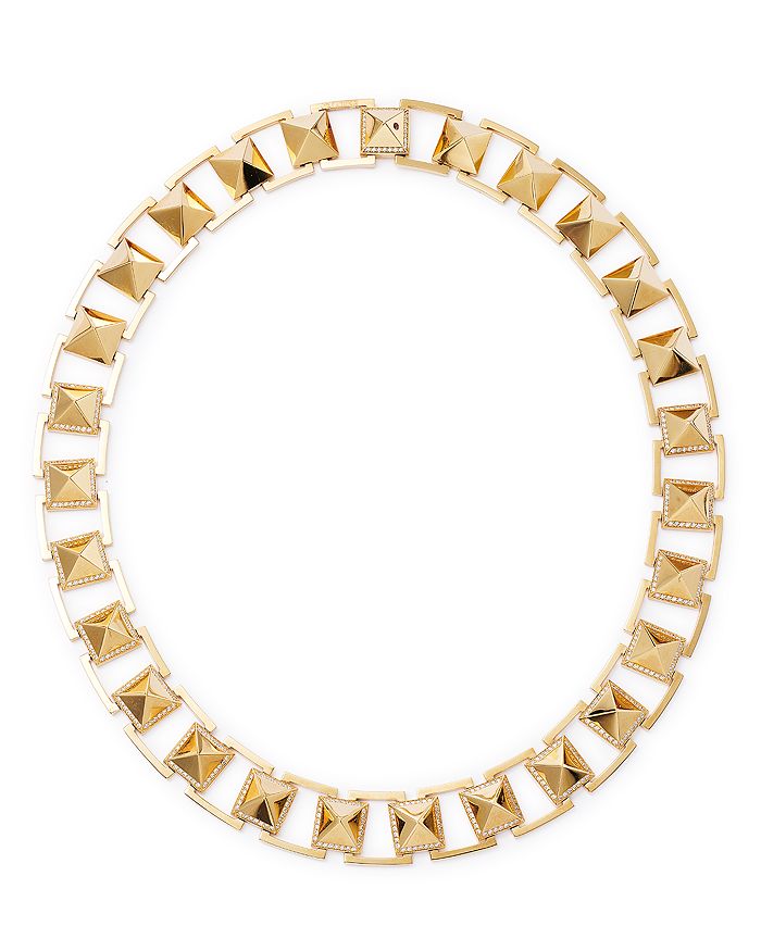 Roberto Coin - 18K Yellow Gold Obelisco Diamond Necklace, 16"