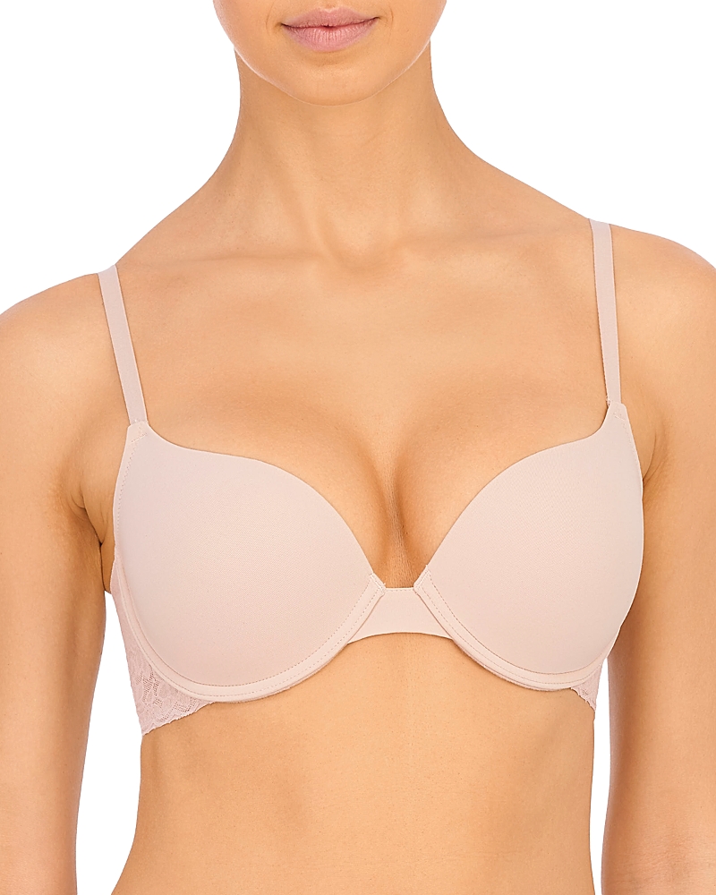 Natori Sheer Glamour Push Up Underwire Bra In Light Mocha