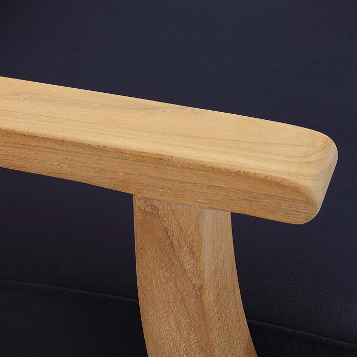 Modway Marina Outdoor Patio Teak Armchair In Natural Navy