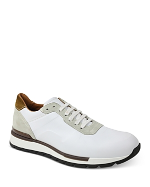 Bruno Magli Men's Davio Leather/suede Sneakers In White Leather