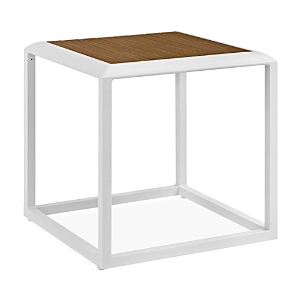 Photos - Garden Furniture Modway Stance Outdoor Patio Side Table White Natural EEI-3022-WHI-NAT 