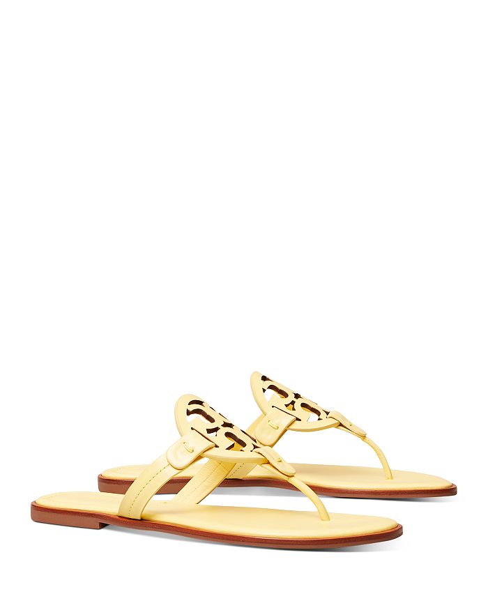 Tory Burch Women's Miller Welt Double T Leather Thong Sandals |  Bloomingdale's