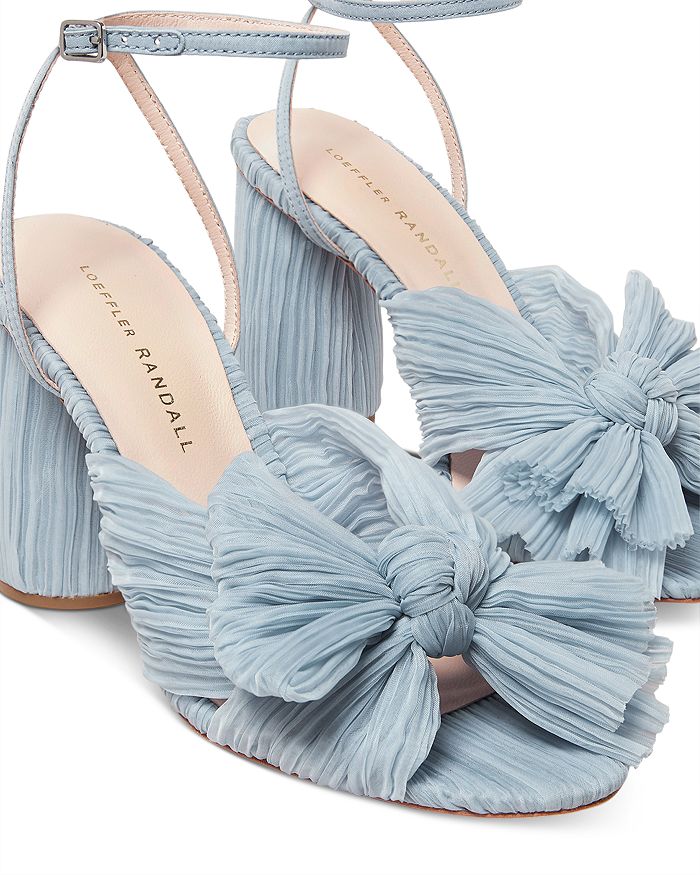 Shop Loeffler Randall Women's Camellia Bow High Heel Sandals In Blue/blue