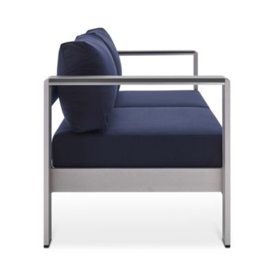  Shore Sunbrella Fabric Aluminum Outdoor Patio Loveseat