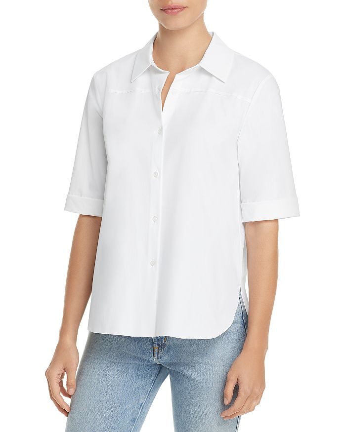 Lyssé Josie Short Sleeve Shirt In White