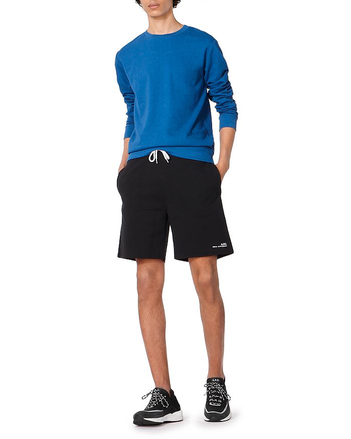 Apc Francois Drawstring-waist Cotton-jersey Shorts In Noir