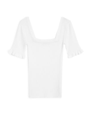 Sandro Jodie Rib Knit Square Neck 