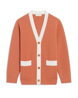 Sandro Deborah Contrast Trim Cardigan | Bloomingdale's