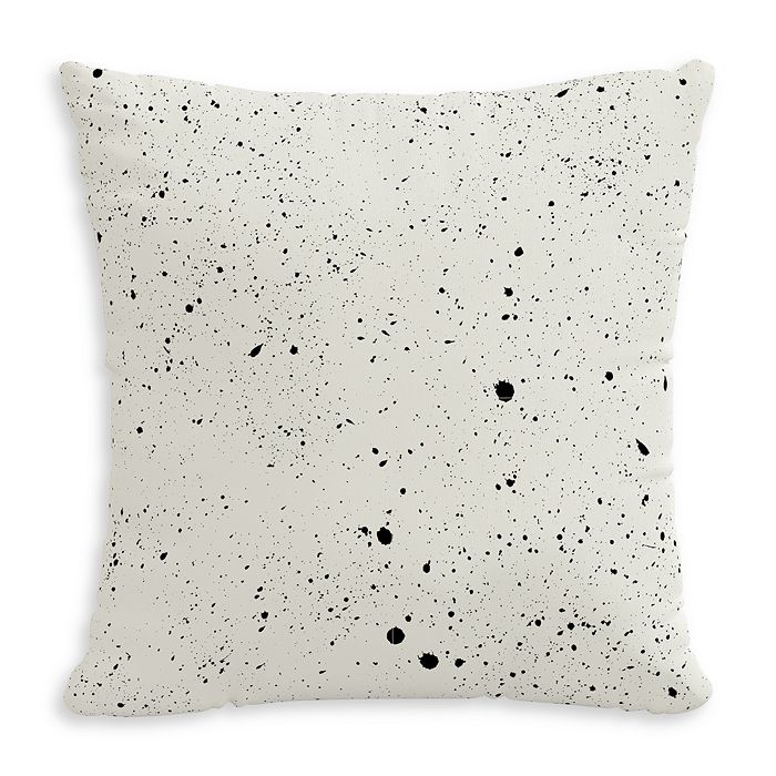 Sparrow & Wren Outdoor Pillow In Splatter Ink, 18 X 18