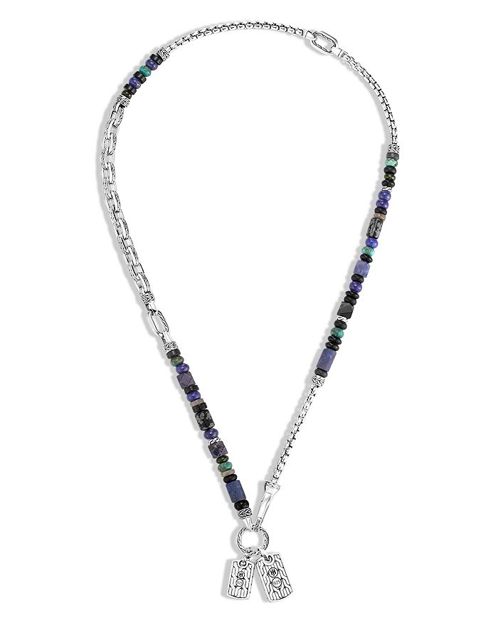 JOHN HARDY Accessories STERLING SILVER CLASSIC CHAIN LAPIS LAZULI, BLACK ONYX, GREY MOONSTONE, CHROME DIOPSIDE AND TURQUOIS
