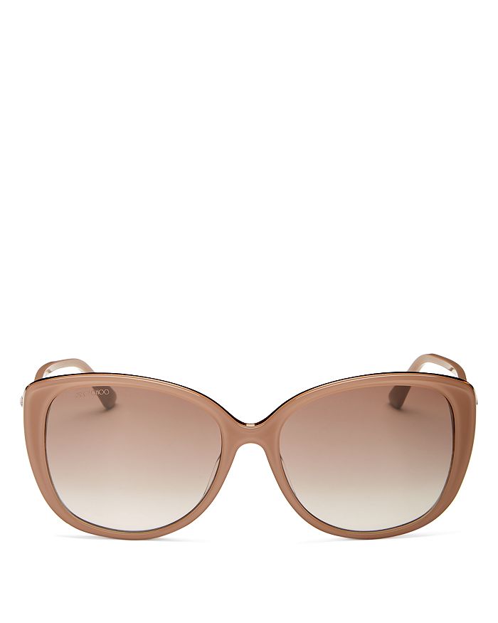 Jimmy Choo Women's Cat Eye Sunglasses, 57mm In Nude/brown