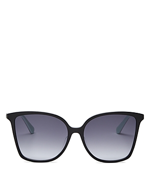 Kate Spade New York Women's Cat Eye Sunglasses, 58mm In Black/grey Shaded