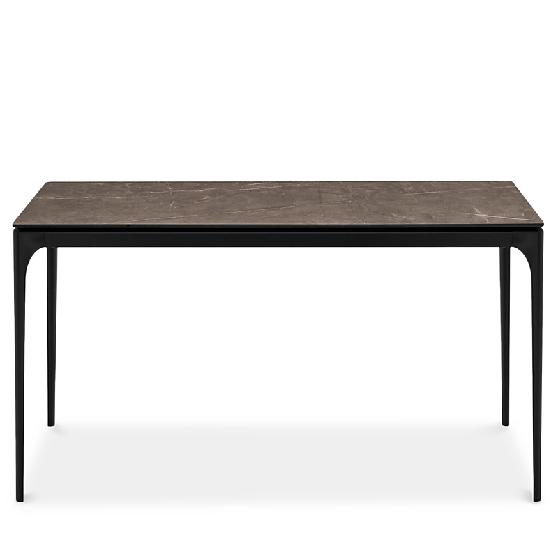 Calligaris Silhouette Extendable Dining Table In Matte Black/ceramic Bronze
