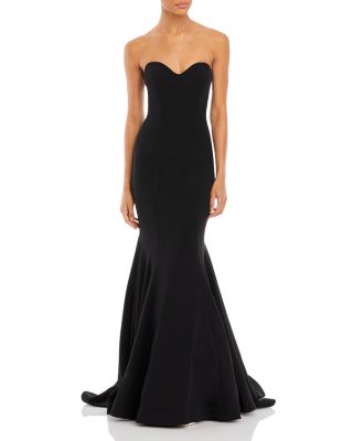 strapless black dress long